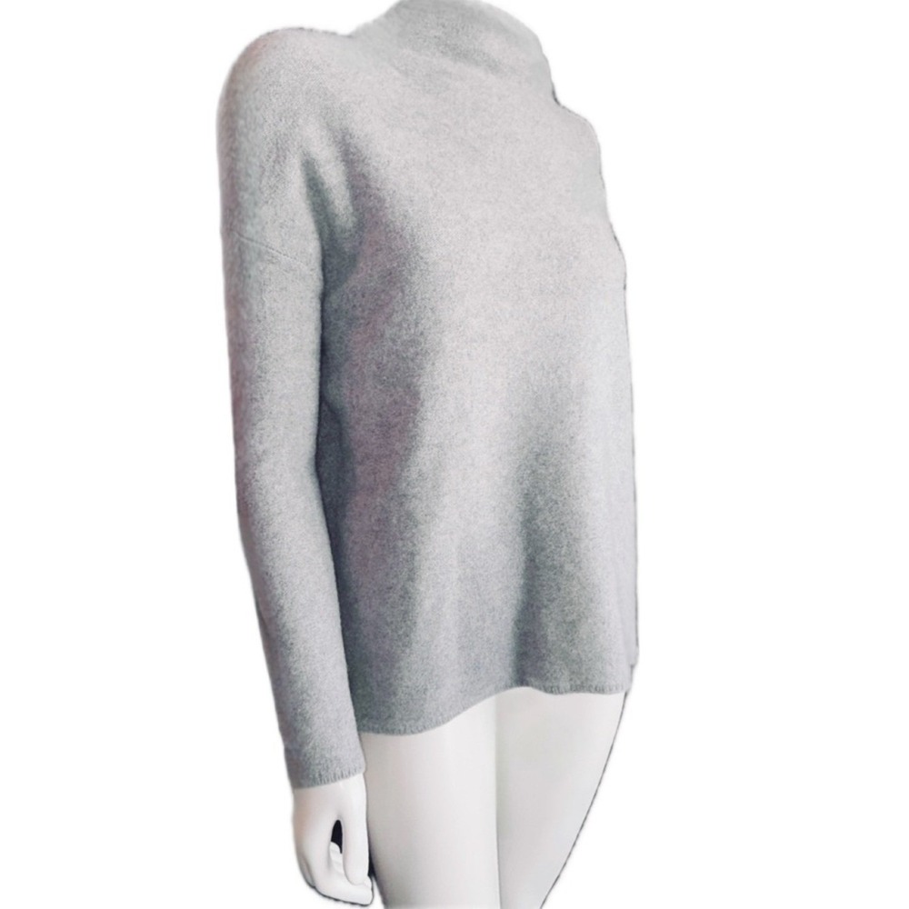 🐐 VINCE 100% Cashmere Gray Funnel Neck Oversized Luxe Sweater | Women's XS